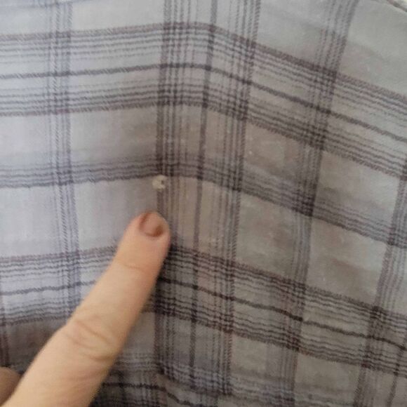 Eileen Fisher Plaid Mandarin Collar Button Down Small - Picture 5 of 5